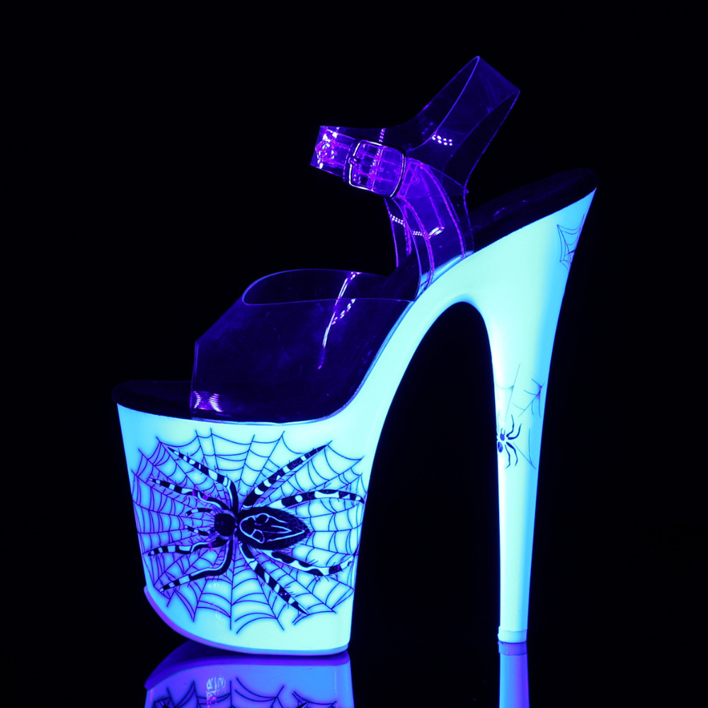 Glow Platform Goth Spider Web High Heel Shoes